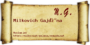 Milkovich Gajána névjegykártya